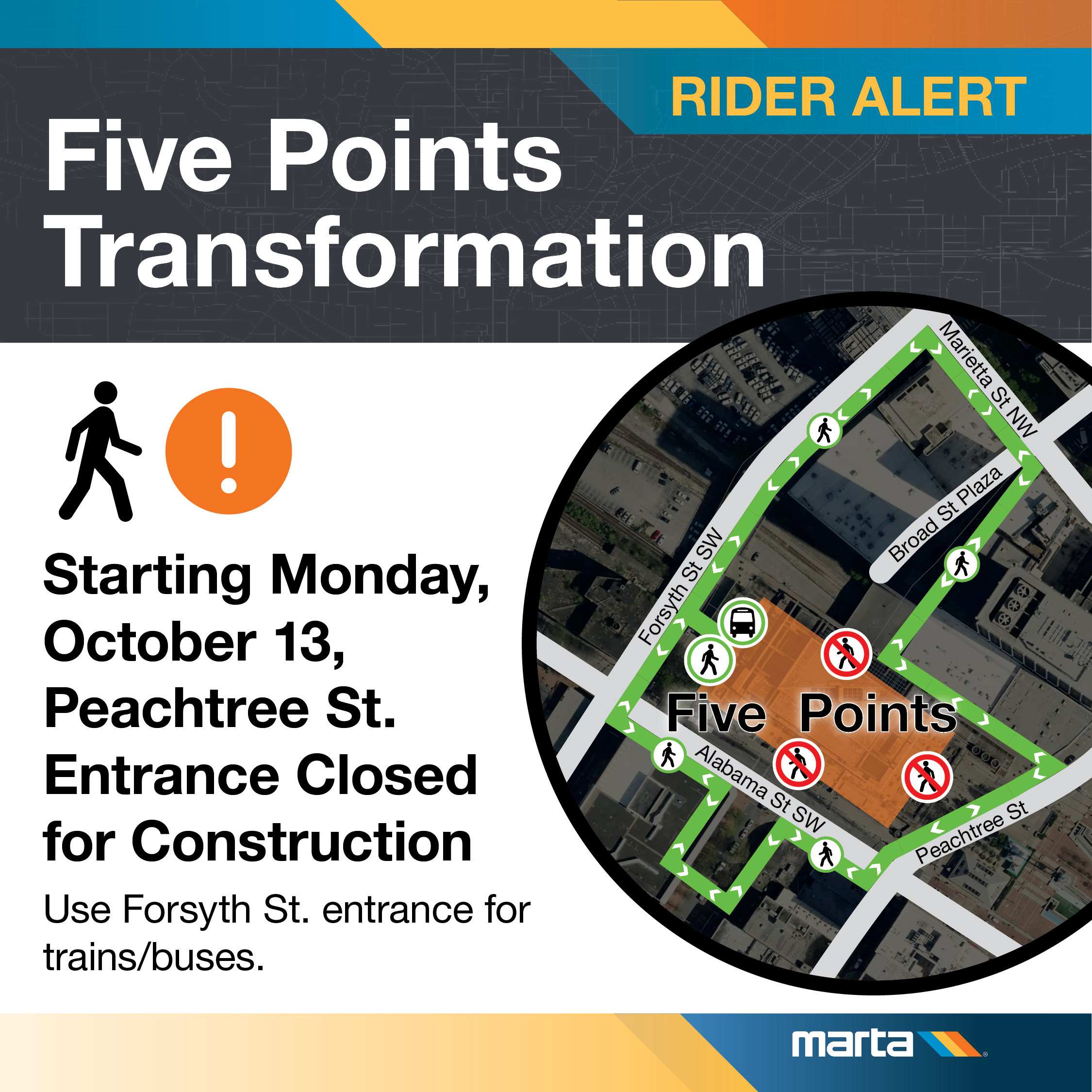Peachtree Entrance Closure Social Graphic Peachtree Entrance Closure Social Graphic